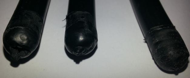 För att få en bra formad kabelände så krävs det att isoleringen dras ut ca 5 mm. Figur 3.5 Formen (i tvärsnitt) som tillverkades i aluminium.