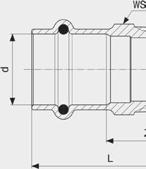 Profipress med SC-Contur A1 A1 ADAPTERDELAR/ÖVERGåNGSBÖJAR Sanpressövergångsstycke eller siliciumbrons Modell2211