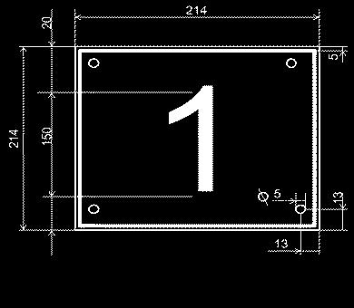 Vanlig lägenhetsnummerskylt LGH 101 Fig. 5a. Utformning av lägenhetsnummerskyltar (mått enl. fig.