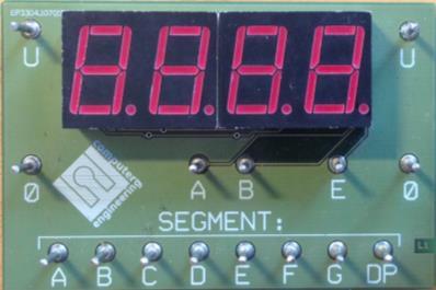 Uppgift 4 Konstruera en krets som visar ett binärt tal x = (x 3, x, x, x ) på en 7- segmentsdisplay hexadecimalt.