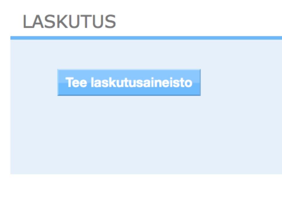 6. En nu sida öppnas med endast en knapp, Tee laskutusaineisto 7.