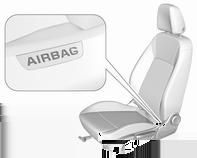 Placera inga kroppsdelar eller föremål i expansionsområdet för airbags. Placera säkerhetsbältet korrekt och fäst det ordentligt. Endast då kan airbagen ge skydd.