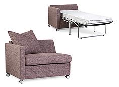 Savona Jonas Ihreborn - 2013 Trästomme med stoppning och plymåer i högelastisk polyeter och polyesterfiber Bäddmekanism i kraftig stålkonstruktion med 14 cm resårmadrass.