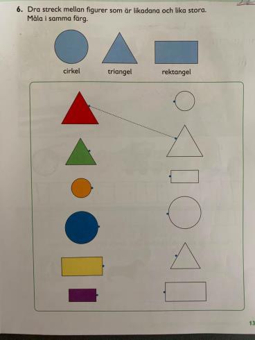 Då uppgiften förhåller sig på en hel sida hade inte inramningen varit nödvändig men det kan ha valts av estetiska skäl. Bild 22. Ur Favorit matematik 1a, s.