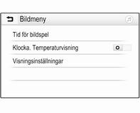 Externa enheter 31 Bildmeny Välj Meny i den nedersta raden på skärmen för att visa Bildmeny.
