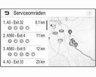 Navigation 37 Skärmknappen Avbryt När vägledningen är aktiv visas skärmknappen Avbryt på skärmens vänstra sida. Välj Avbryt för att avbryta den aktiva vägledningssessionen.