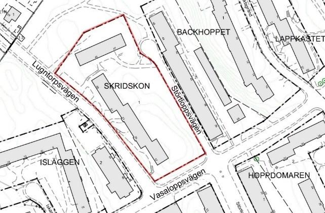 Sida 3 (13) Baskarta med fastigheterna i området Flygbild från väst med fastigheten markerat i rött Tidigare ställningstaganden