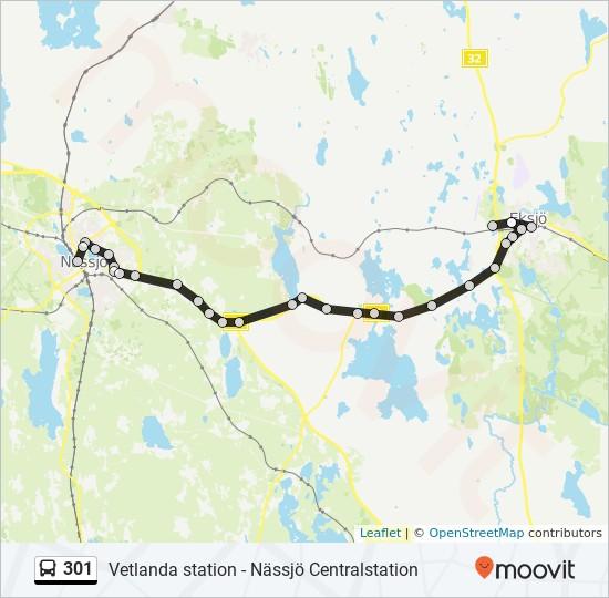 Riktning: Eksjö Station 30 stopp VISA LINJE SCHEMA Nässjö Centralstation Järnvägsgatan, Nässjö Nässjö Tullgatan 301 buss Tidsschema Eksjö Station Rutt Tidtabell: Måndag Tisdag Onsdag Torsdag Nässjö