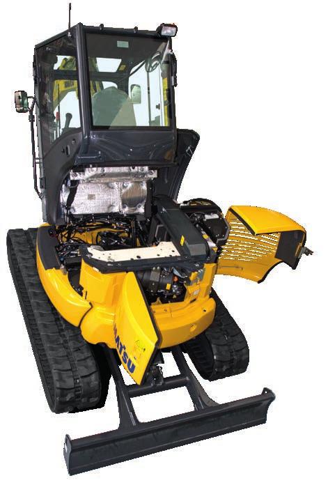 Bränsle- och hydraultankarna är säkert och lättåtkomligt placerade under