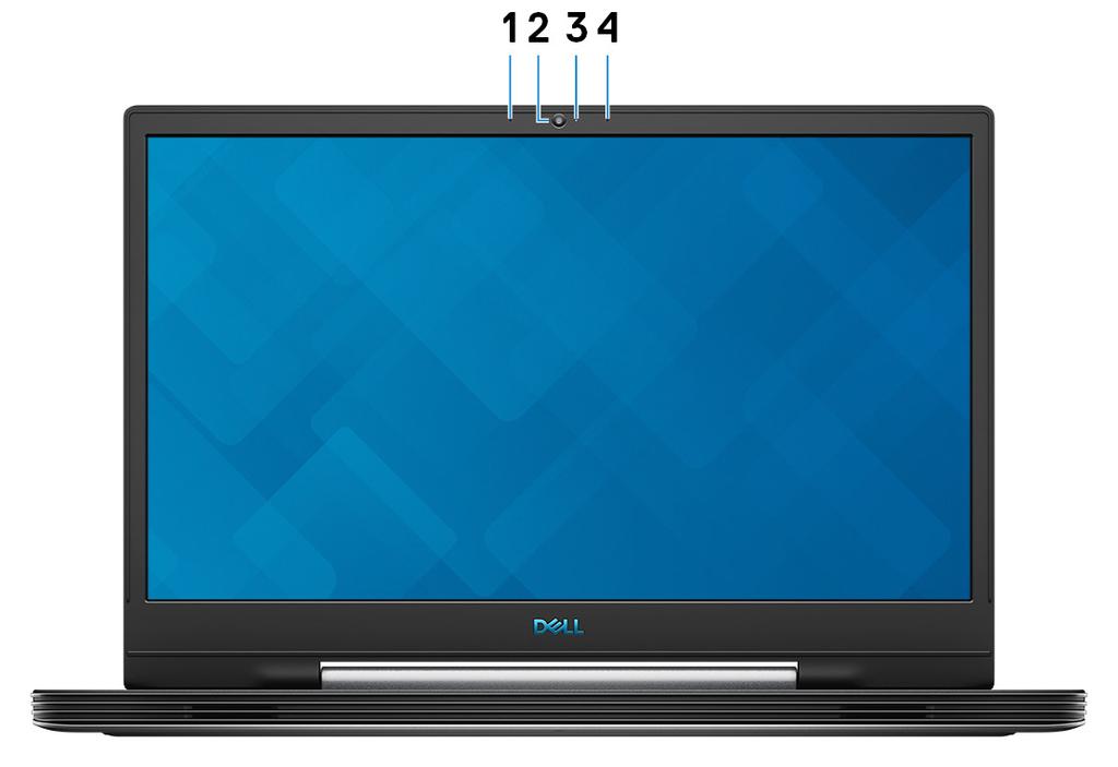Bildskärm OBS: Du kan anpassa strömbrytarens funktion i Windows. Mer information finns i Me and My Dell (Jag och min Dell) på www.dell.com/support/manuals.
