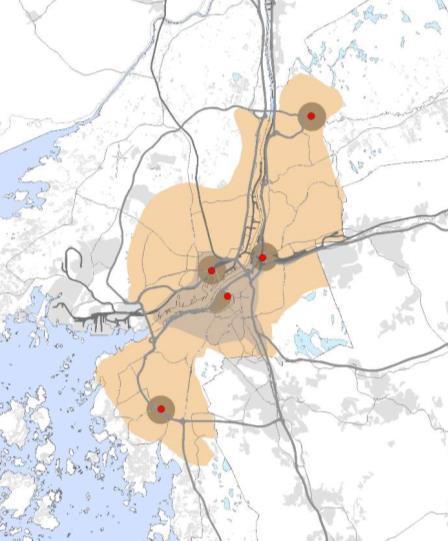 Förutsättningar Läge Planområdet är strategiskt beläget cirka 3 km nordost om Göteborgs centrum. I kommunens översiktsplan utpekas området som en del av den framtida centrala staden.