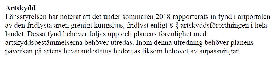 STADSBYGGNADSFÖRVALTNINGEN Handläggare Datum Diarienummer Mia Agvald Jägborn 2018-10-15 PBN-2017-287 PM: Utredning med anledning av förekomst av grenigt kungsljus inom detaljplanområdet för Börje