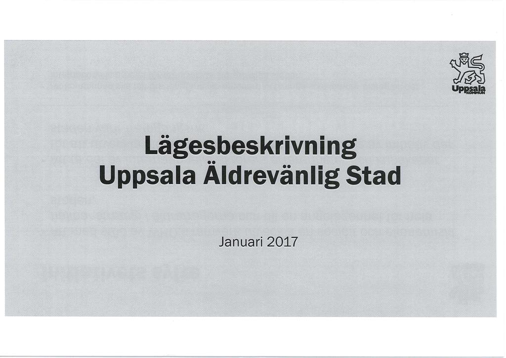 Lägesbeskrivning Uppsala Äldrevänli Stad