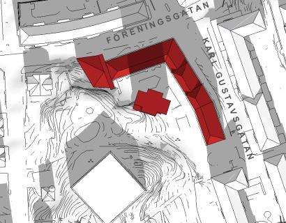 5 (21) Figur 2. Skissförslag för bebyggelse inom planområdet. Syftet med föreliggande handling är att kontrollera de geotekniska och bergtekniska förutsättningarna för aktuell detaljplan.