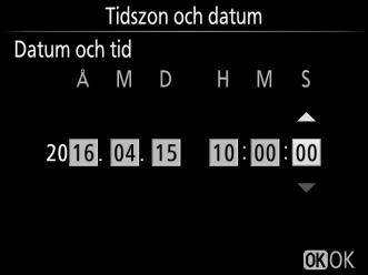 sommartid Ställ in tid och datum (notera att kameran använder en
