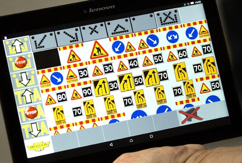 2. Välj budskap genom att trycka på dess symbol på skärmen, därefter tänds en grön och en röd ruta längst ner på skärmen. Tryck på det budskap du vill använda.