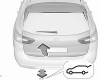En förutsättning är att den elektroniska nyckeln finns utanför bilen, inom ungefär en meter från bakluckan. Lämna inte den elektroniska nyckeln i lastrummet.