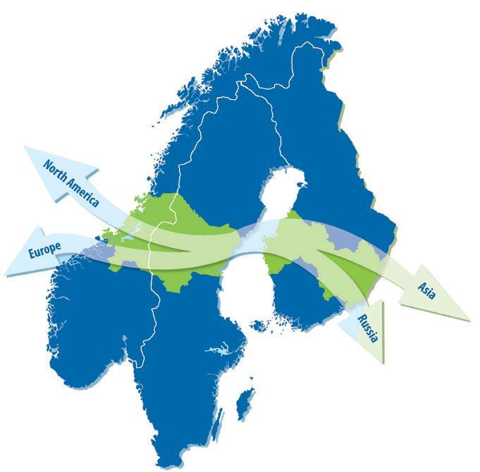 NECL I och II Sundsvall Kaskö Utrett förutsättningarna och kostnaderna för ett förbättrat infrastruktur- och transportstråk mellan Atlanten och den finskryska gränsen.