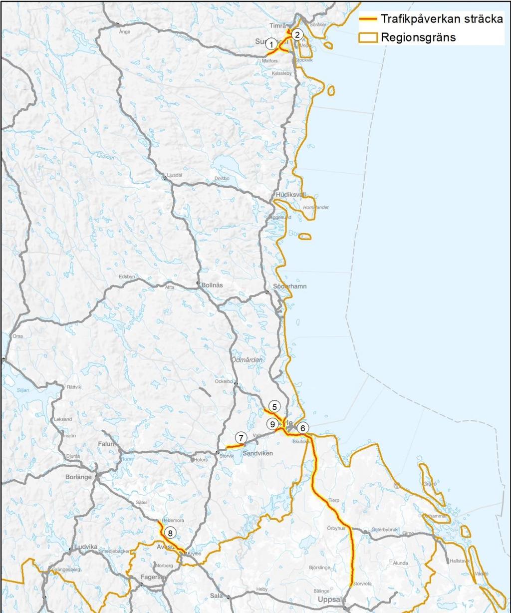Mitt Nr Sträcka projektnamn Beskrivning 1 Sundsvall-Ånge Förberedande jobb för triangelspåret Mittbanan- Ådalsbanan 2 Sundsvall-Timrå Förberedande jobb för triangelspåret Mittbanan- Ådalsbanan samt