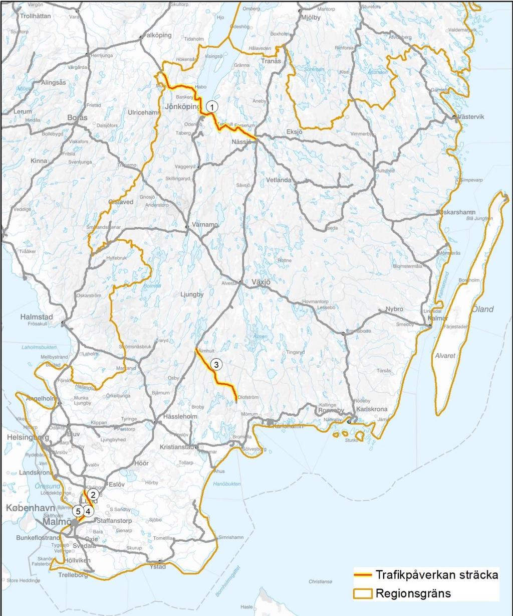 Syd Nr Sträcka projektnamn Beskrivning Trafikpåverkan omfattning Trafikpåverkan tid 1 Sandhem-Nässjö: Åtgärd: BN14002 Sth-höjning Mycket stor påverkan v.