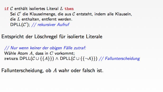 DPLL ALGORITHMUS