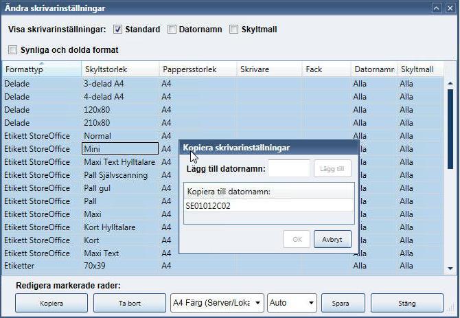 3.2 Ställa in skrivare i EasyDisplay 8.1.15.2 1. Logga in i EasyDisplay med Support-konto: support lösenord: support. 2.
