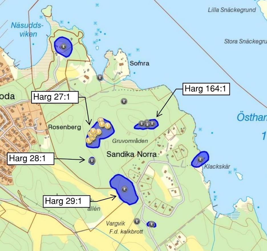 Sida 5 (7) 3.2 Gruvhål och skärpningar Inom aktuellt undersökningsområde har 18 stycken gruvhål och 3 stycken skärpningar 1 utretts, se bilaga 1 samt planritning G-10.1-01.