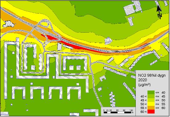 Luftkvalitet i planer exempel på åtgärder Högra figuren: Del av plankarta för Pennygången med