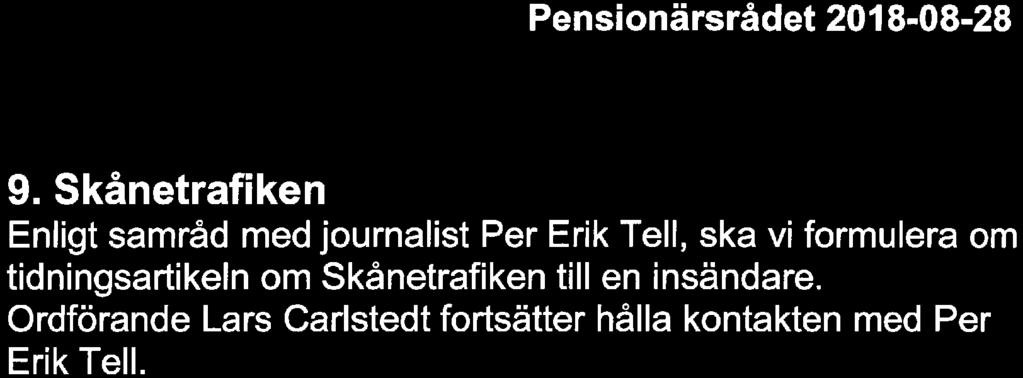 Rådsprotokoll 10 Pensionärsrådet 2018-08-28 9.