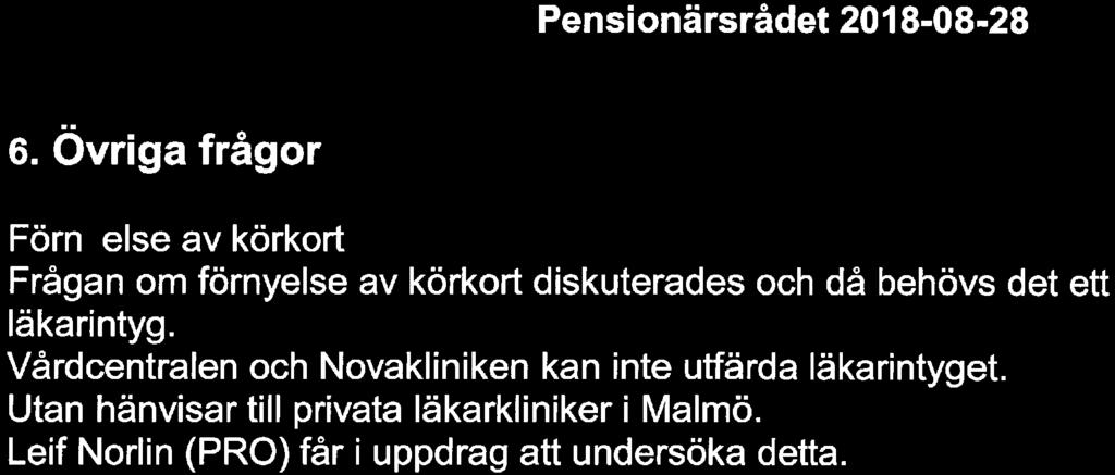Rådsprotokoll 12 Pensionärsrådet 2018-08-28 6.