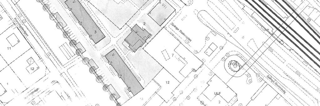 Förslag Svenska Bostäder vill förtäta kvarteret genom att dels bygga på trevåningslängorna med två våningar, dels genom att bygga ett nytt femvånings punkthus på gården enligt nedanstående skiss.