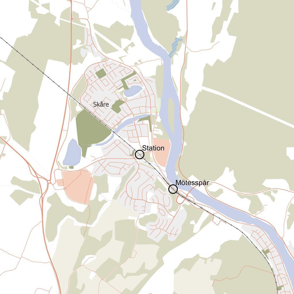 48 Det är trafiktekniskt olämpligt med olika placering av mötesspår och plattformar, eftersom det ger ökade restider och försämrad kapacitet när tågmöten och resandeutbyte inte kan ske samtidigt.