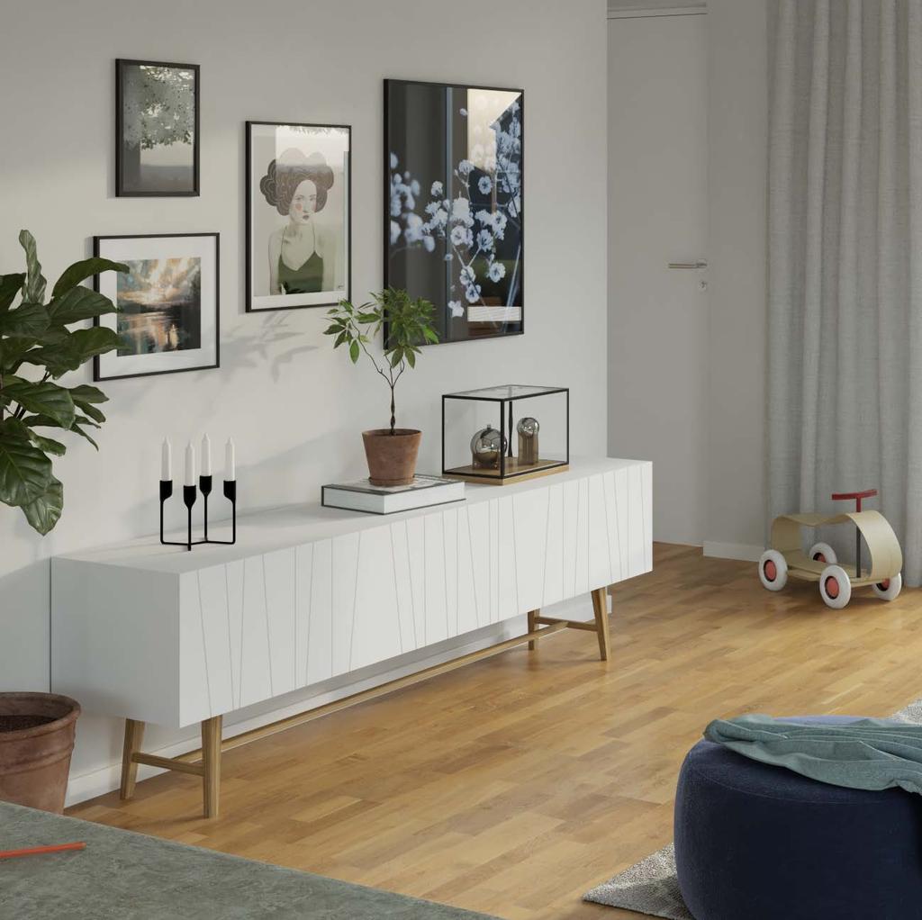 GOLV, VÄGGAR, TRAPPA OCH DETALJER Vårt Val, mattlackerad ekparkett och målade väggar i en vacker vit kulör, ger en lugn och harmonisk inramning med svängrum till dina personliga detaljer.