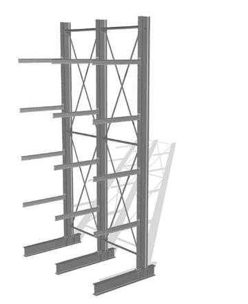 Grenställ TG85 med extra av allt! Grenställ TG85 ett anpassat lagersystem som hanterar tunga långgods. Grenstället dimensioneras och tillverkas enligt önskemål.