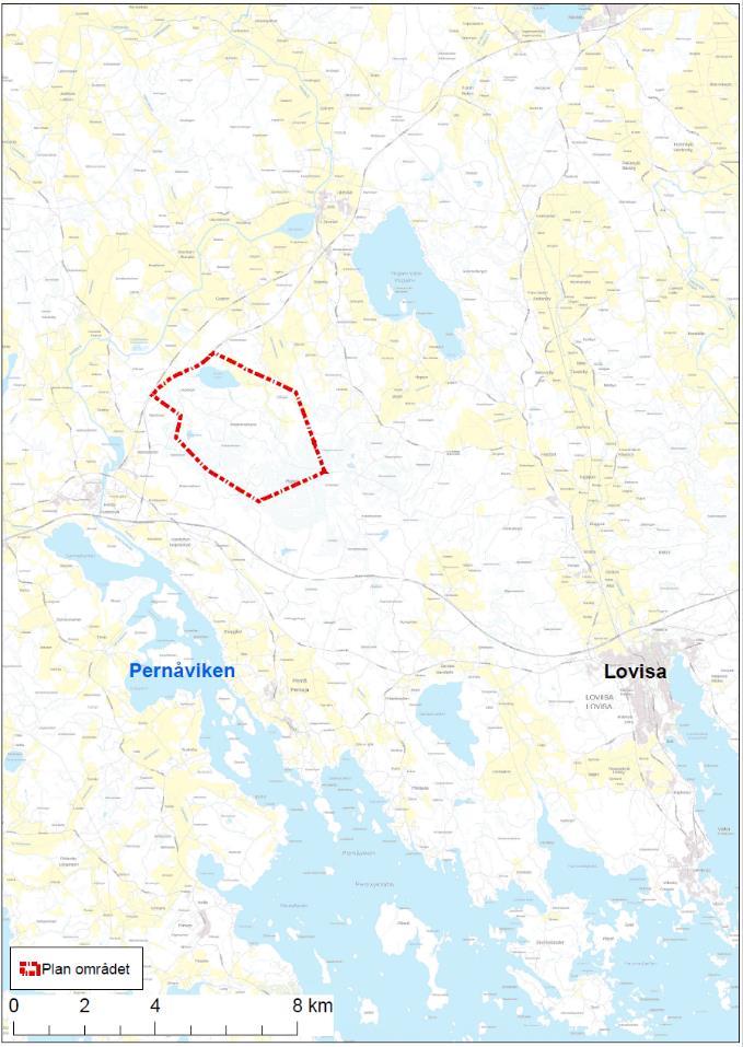 1. INLEDNING Ilmatar Loviisa Oy planerar bygga en vindkraftspark med 8 vindkraftverk nordväst om Lovisa stad.