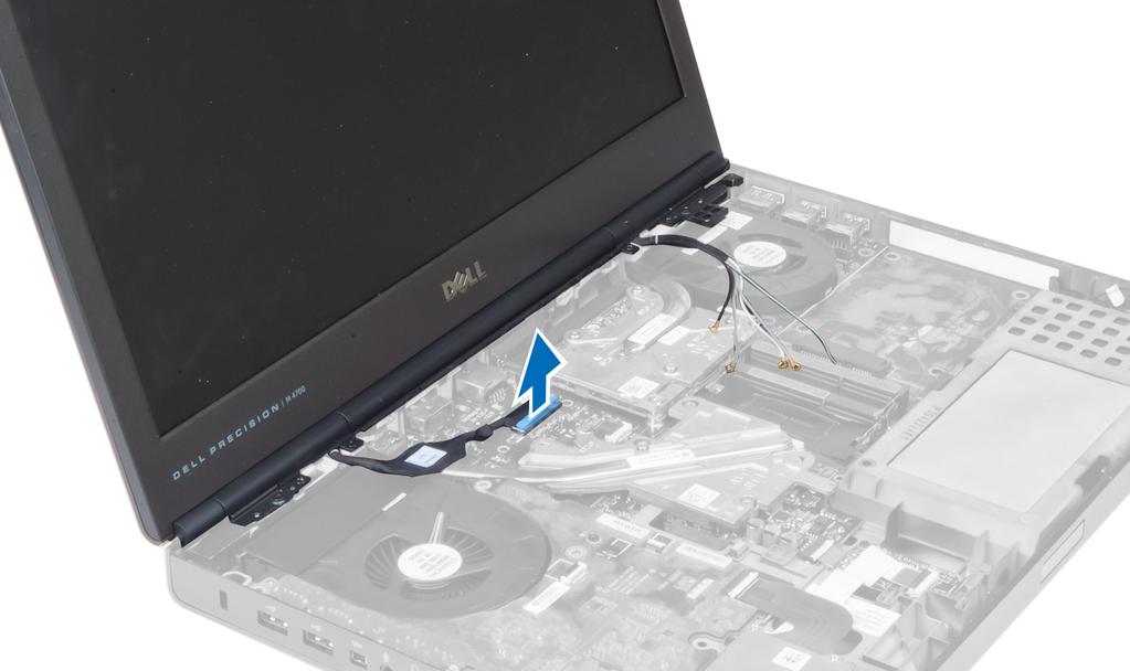moderkortet. OBS: LVDS-kabeln finns nu i M4700 utan hållare.