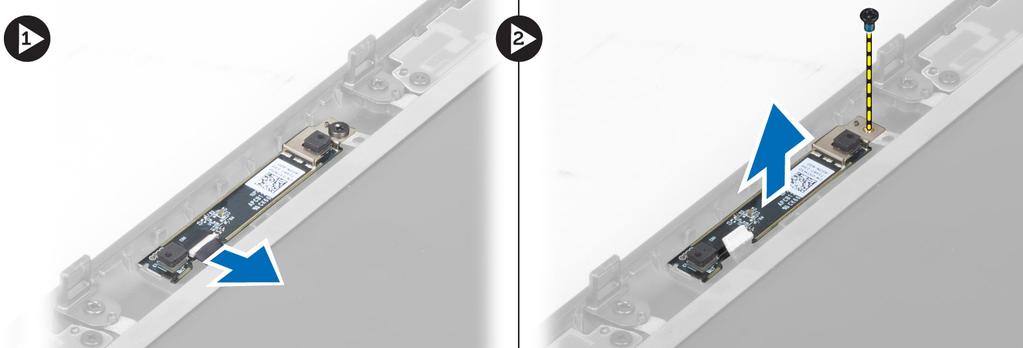 3. Anslut LVDS-kabeln och fäst den självhäftande tejpen. 4. Justera bildskärmspanelen på dess ursprungliga plats i datorn. 5.