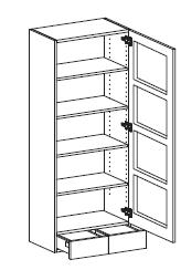 Väggskåp Stomhöjd 1090mm Djup 340mm Kärlhylla på bänk med fyra hyllor. M = invändigt och utvändigt målad. F = invändigt och utvändigt fanerad Höjd = 1590 mm Artnr.