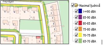 Parkmark mot GC-vägen vid gränsen mellan de båda kvarteren Lunden och Skogen är