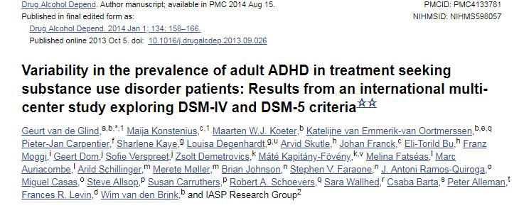 ADHD + SUD van de Glind et