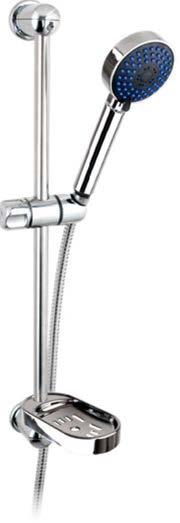 Krom 414-90 7391398414900 Catchy Duschset med handdusch med 3 stråltyper, duschstång 75 cm,