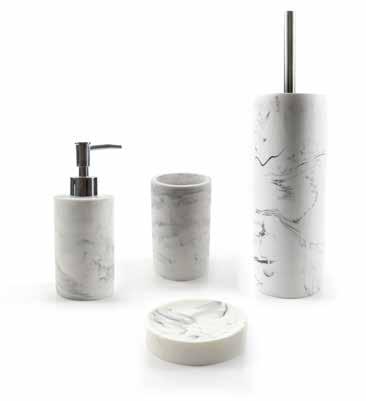 Badrumsset Vit Svart Grå Ljusrosa Mörkgrön Vinröd Nature Vit Tvålpump 833-01 7391398833015 Mugg 833-02 7391398833022 Tvålkopp 833-03 7391398833039 Toaborste 833-04 7391398833046 Svart Tvålpump 833-05