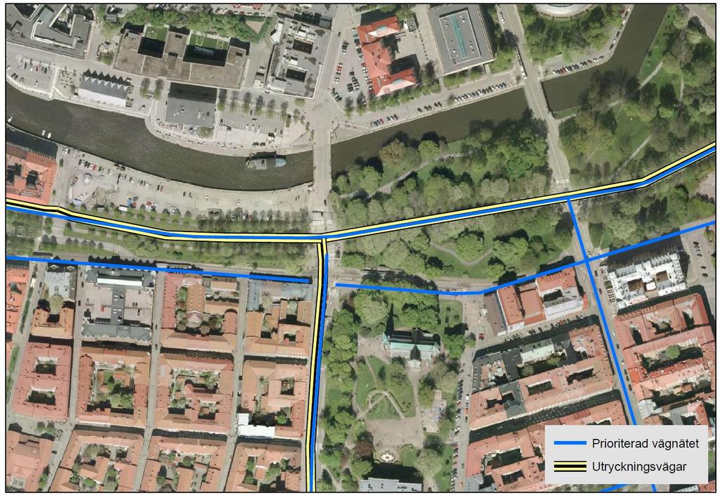 Framkomlighet utvärderas utifrån maximalt vattendjup på 0,2 m på vägarna. Vid skyfall, med framtida höjdsättning uppfyller inte Norra Allégatan detta krav.