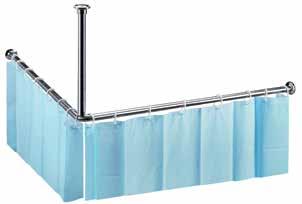 holder, corner model, stainless steel, polished* Duschvorhangstange,