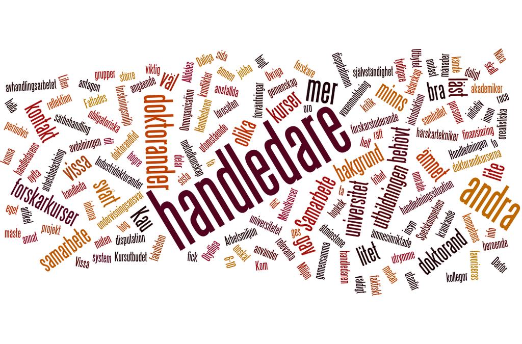Figur 2. Wordle som sammanfattar vad forskarna tyckte var mindre bra. 6.3 Vad anser du saknades? Bra kurser. Fokus på omvårdnad som specifikt område.