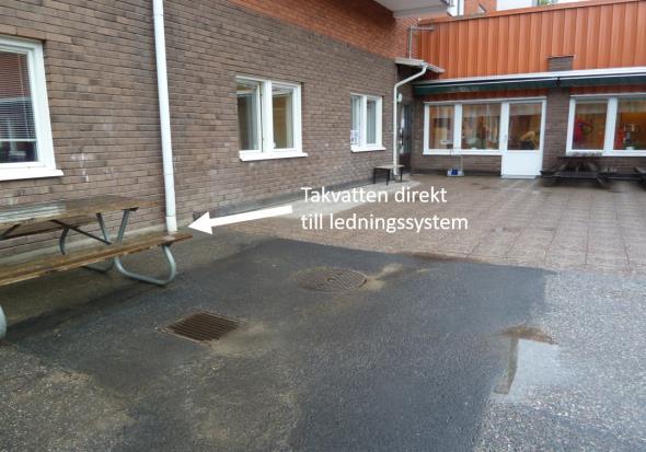 Figur 5. Takdagvatten inom planområdet som avleds direkt till ledningsnätet.