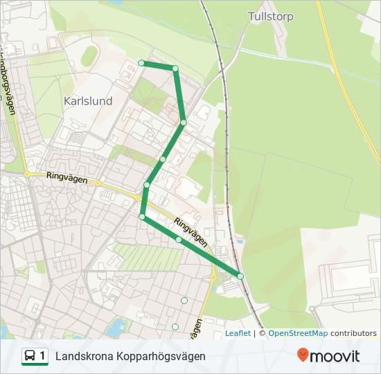 Riktning: Landskrona Kopparhögsvägen 18 stopp Landskrona Skeppsbron Kolgatan, Landskrona Landskrona So a Albertina K:A Södra Långgatan, Landskrona Landskrona Drottninggatan Landskrona Teatern