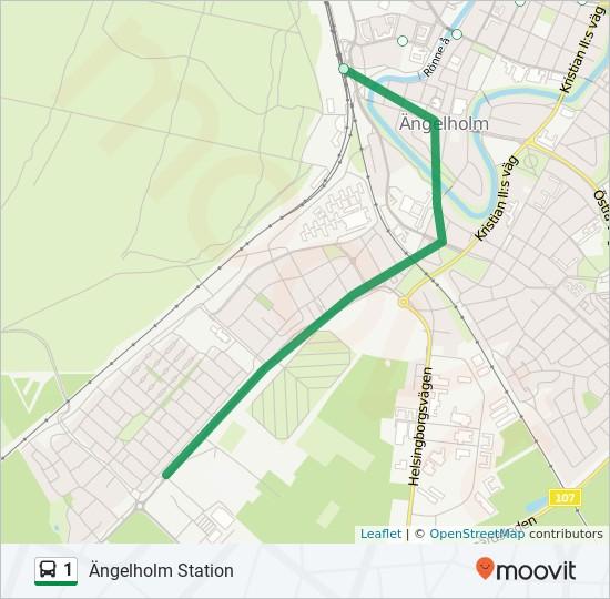 Riktning: Ängelholm Station 13 stopp Ängelholm Midgårdsgatan Kristianstadsgatan, Ängelholm Ängelholm Hammargatan 92 Ängelholm Brisgatan Ängelholm Östanvindsgatan Ängelholm Verkstadsgatan