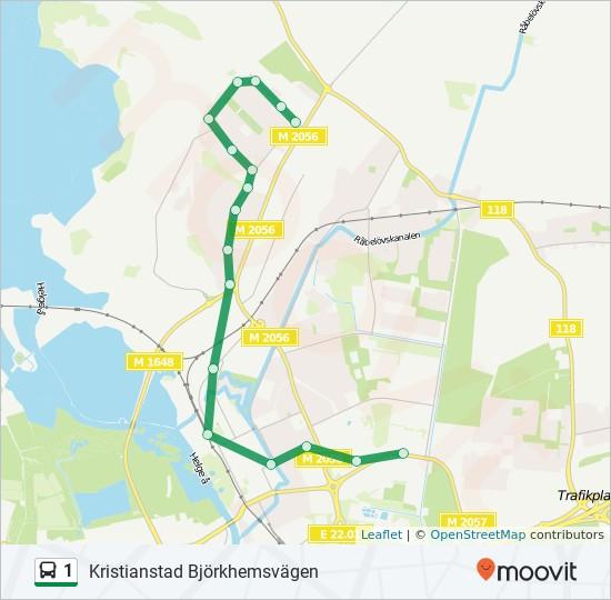 Riktning: Kristianstad Björkhemsvägen 17 stopp Kristianstad Gamlegården N Näsbychaussén 108, Kristianstad Kristianstad Näsby Vårdcentral Kristianstad Albogatan Tvedegårdsvägen, Kristianstad