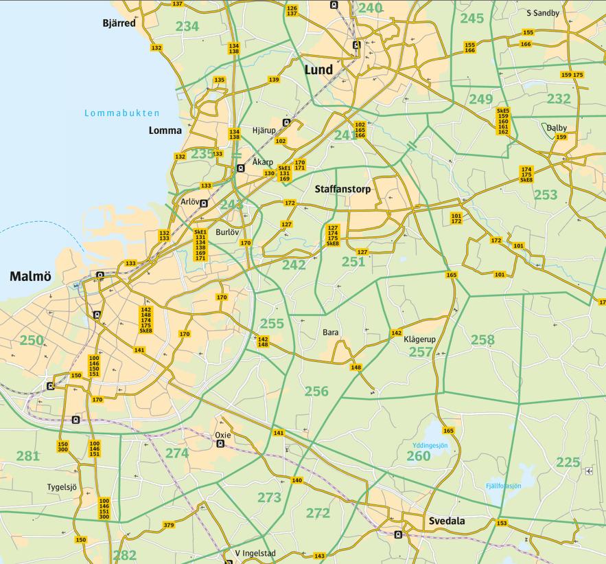 6 (18) Förändringar i trafiken 2015 Till tidtabellsskiftet i december 2015 gjordes en större omläggning av trafiken då man införde Pågatåg mellan Trelleborg och Malmö med nya stationer i Ö Grevie och